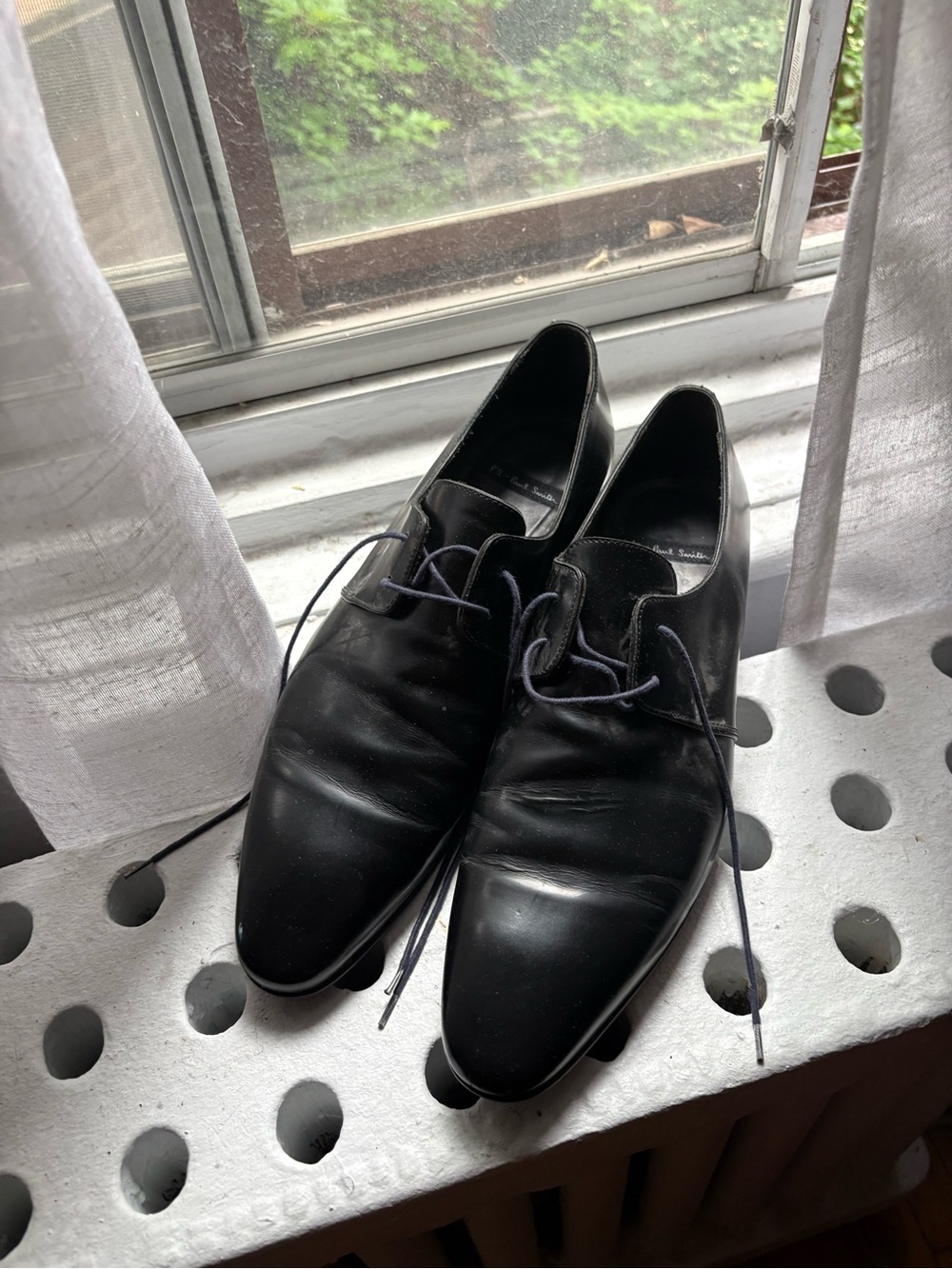 Paul Smith Black Leather Lace-Up Oxfords